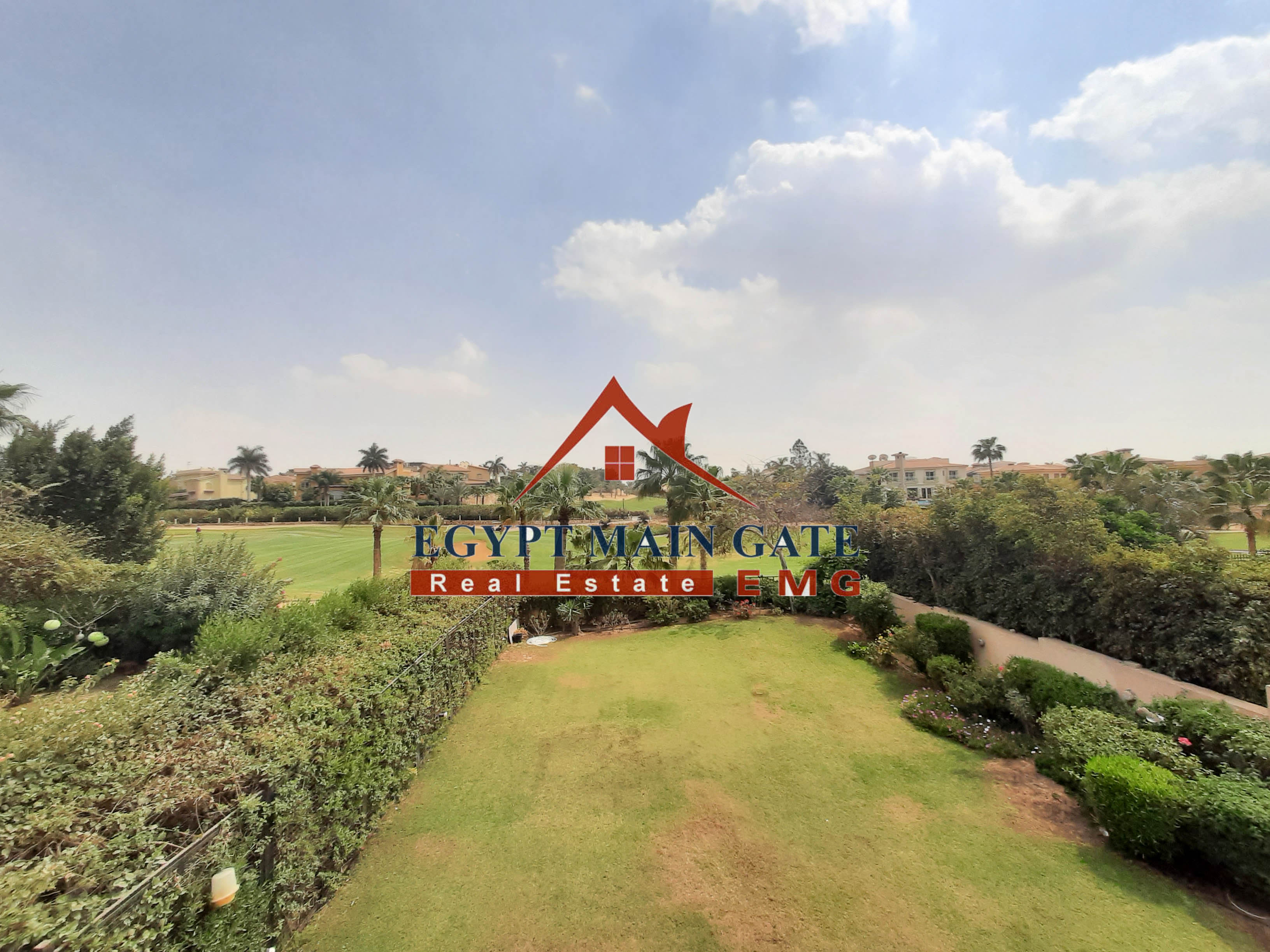 Villa overlooking the golf course semi furnished for rent in katameya heights compound new Cairo 